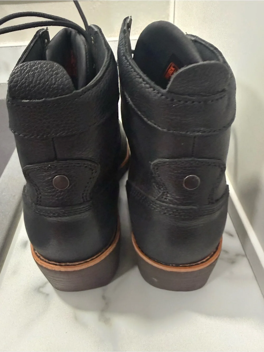 Red Wing Worx Black Leather Boots | Steel toe Women’s Size 9 - Picture 5 of 7